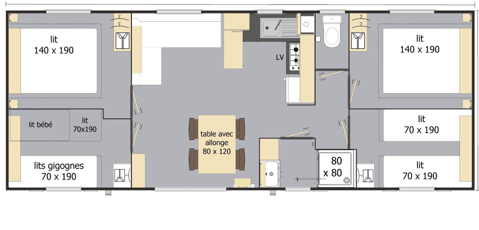 Mobil Home XXL 4 chambres / LE GIESSEN Bassemberg Ruang foto